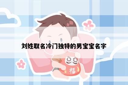 刘姓取名冷门独特的男宝宝名字